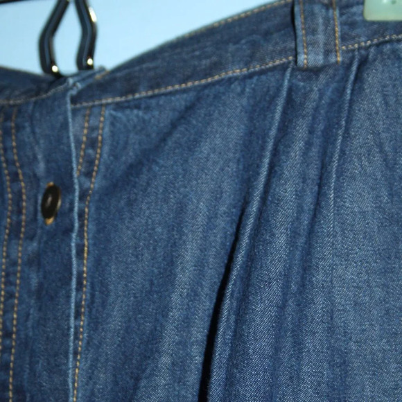 Anthony Richards Denim Button Up Front 100% Cotton Modest Women's Skirt 14P - Picture 12 of 15